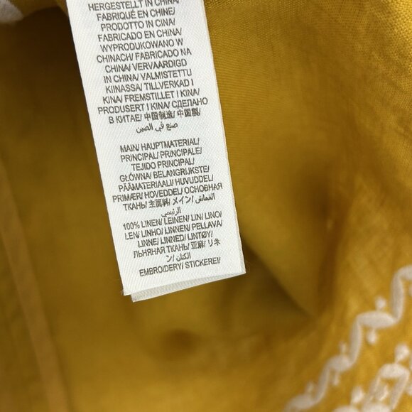 Boden Womens 10R Laura 100% Linen Embroidered Shift Dress in Tuscan Sun Yellow - Picture 9 of 16